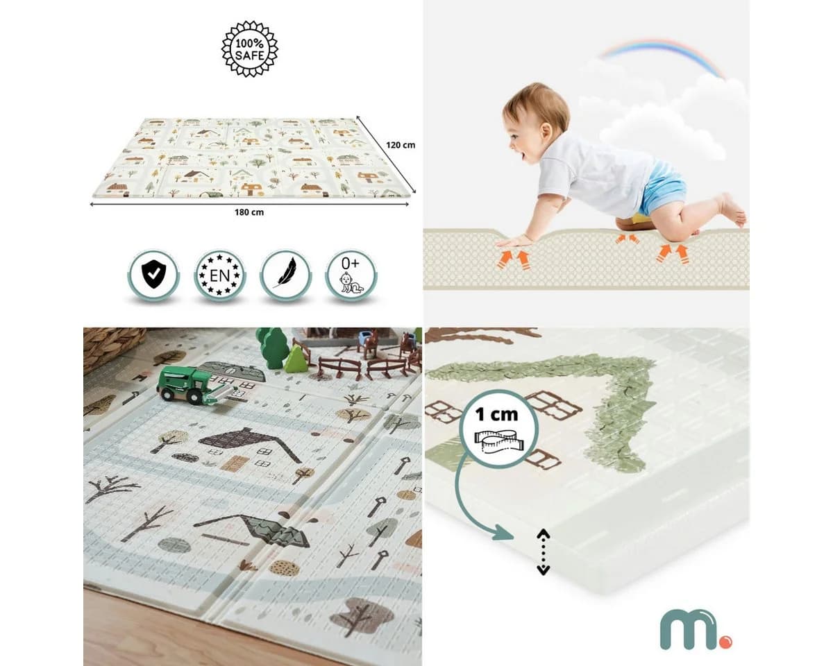 Mamabrum Spielmatte Doppelseitig Faltbar XPE Schaumstoff Beige - Bild 3