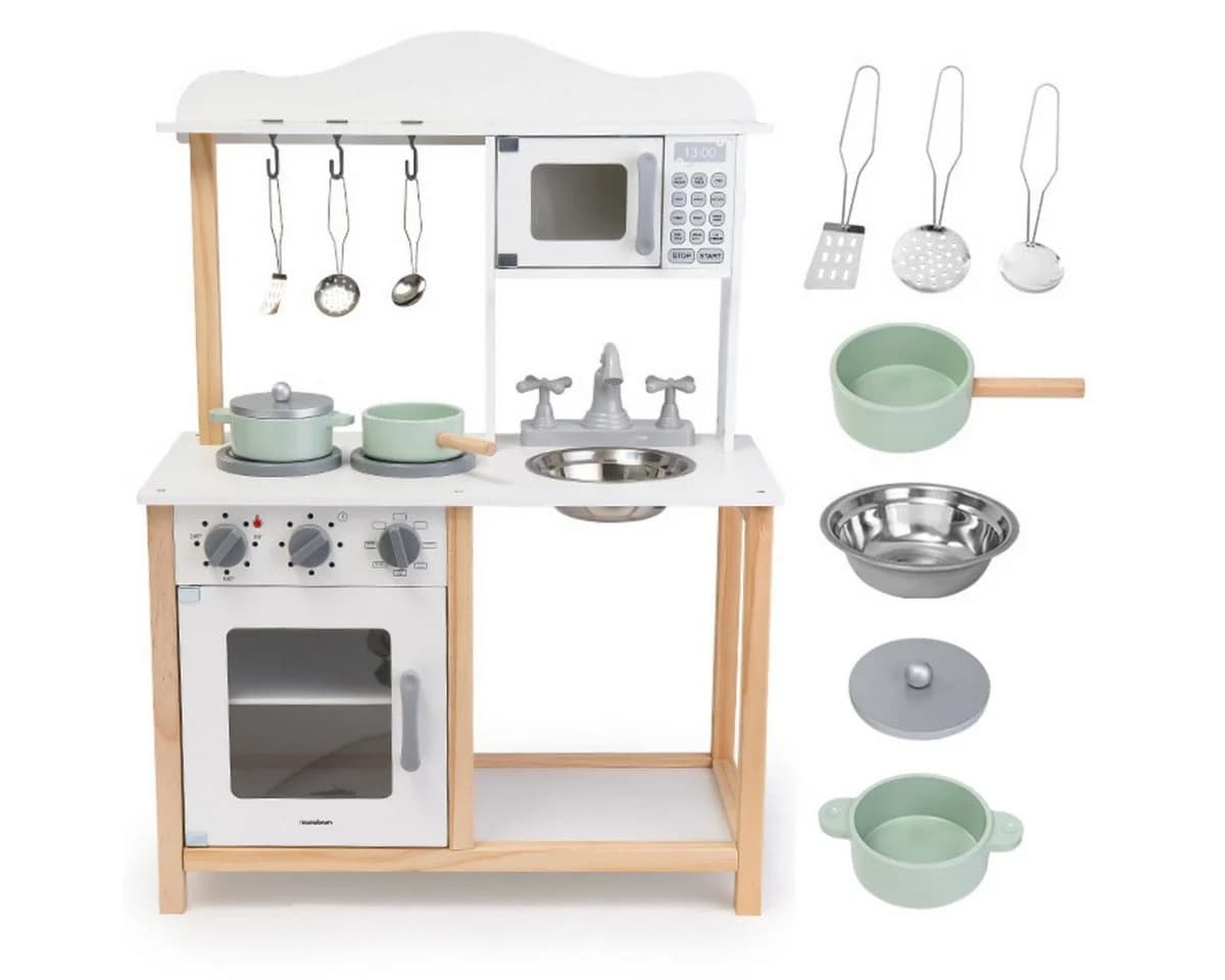 Mamabrum Kinderküche aus Holz mit Mikrowelle, Backofen & Zubehör - Bild 2