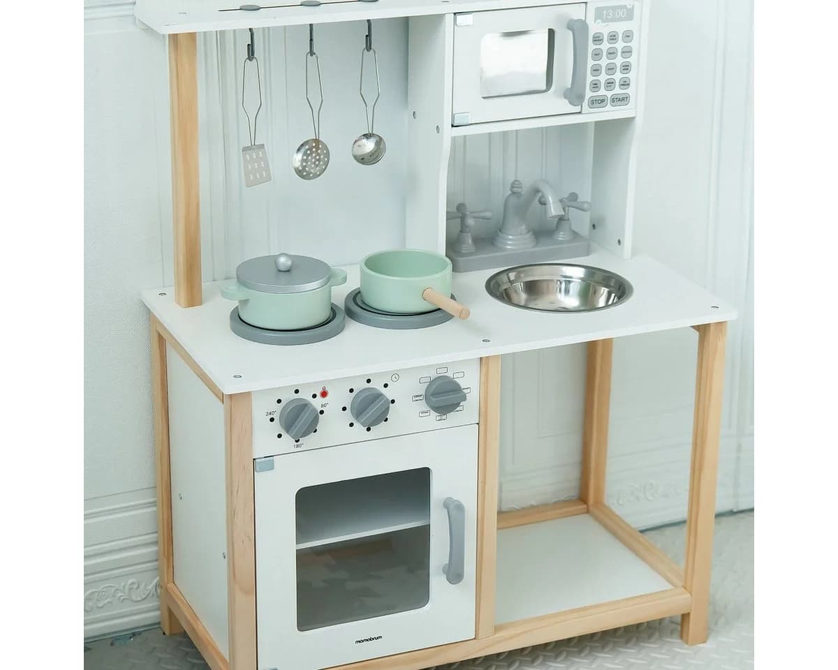 Mamabrum Kinderküche aus Holz mit Mikrowelle, Backofen & Zubehör - Bild 3