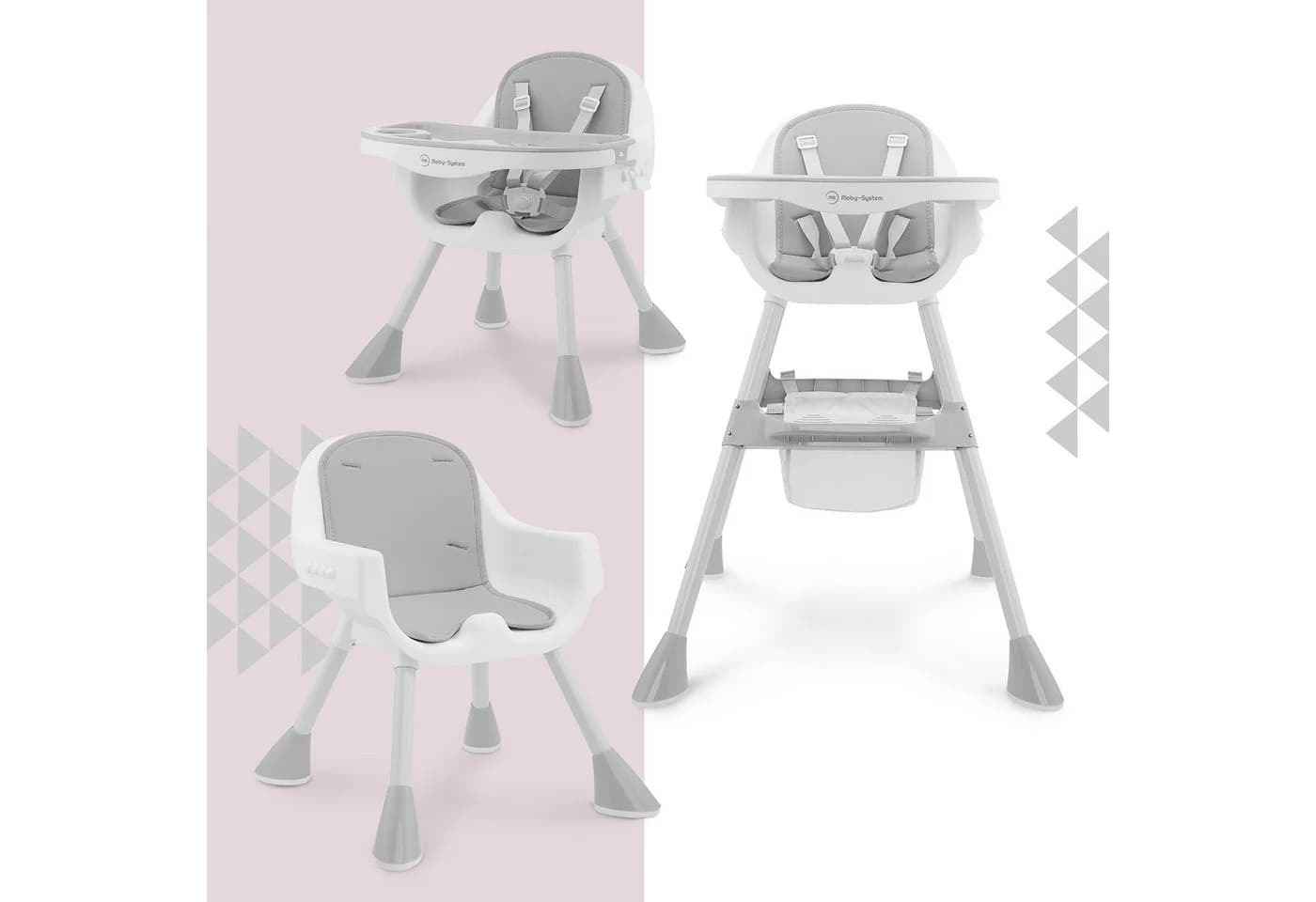 Moby-System Magnolia 2in1 Hochstuhl Grau