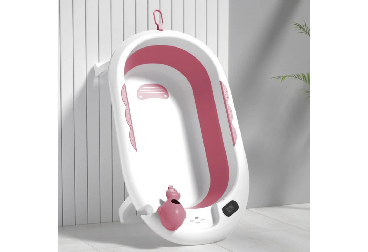 Moby-System Faltbare Babybadewanne mit Thermometer Altrosa - Bild 5