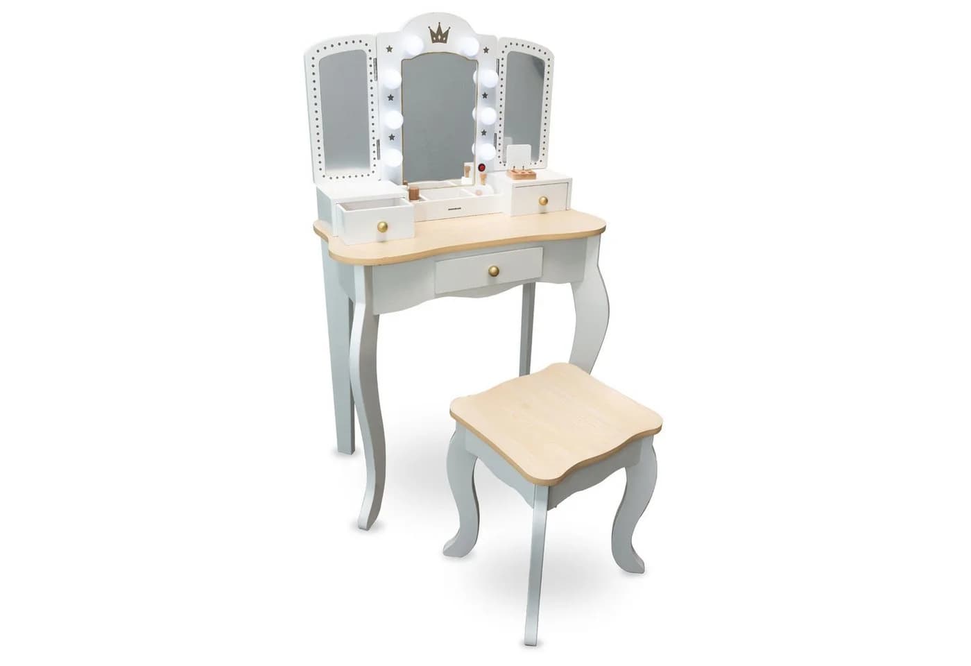Mamabrum 2in1 Kinder-Schminktisch LED Licht Modern Barock - Bild 3
