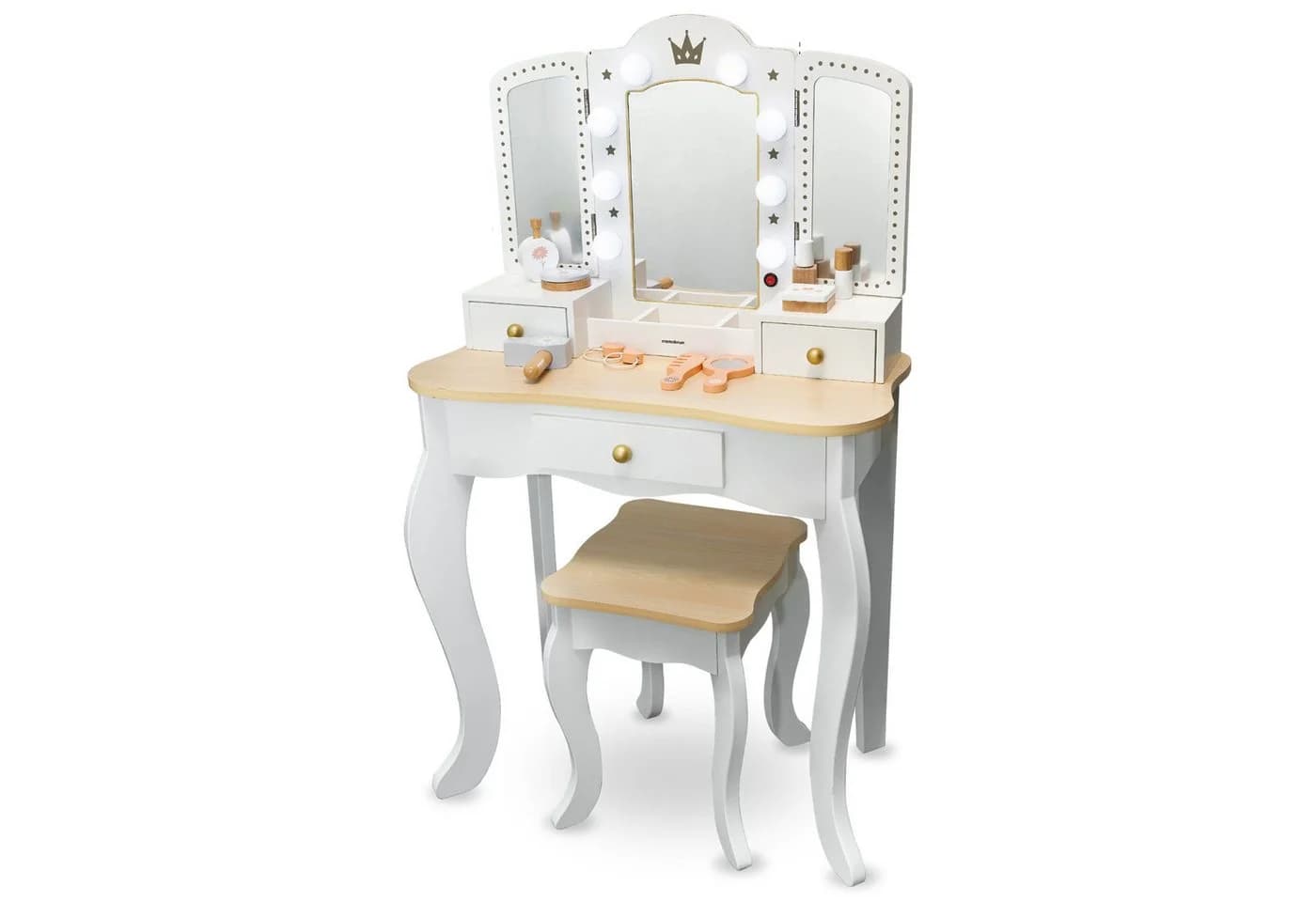 Mamabrum 2in1 Kinder-Schminktisch LED Licht Modern Barock - Bild 4