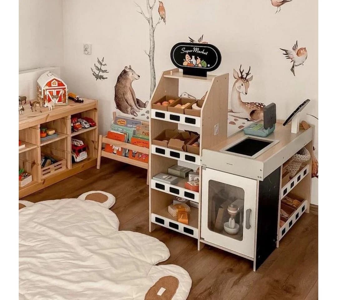 Mamabrum Großer Holzkaufladen mit Kasse und Zubehörset - Bild 4