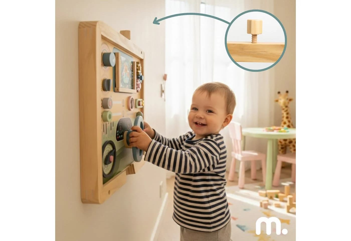 Mamabrum Cockpit Board – Montessori Activity Board mit Lenkrad & Themenwelten - Bild 5