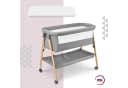 Moby-System Baby-Reisebett Babybett mit Matratze & Rollen – klappbar, grau Bild 1