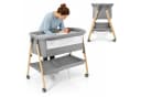 Moby-System Baby-Reisebett Babybett mit Matratze & Rollen – klappbar, grau Bild 2