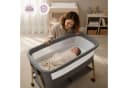 Moby-System Baby-Reisebett Babybett mit Matratze & Rollen – klappbar, grau Bild 3