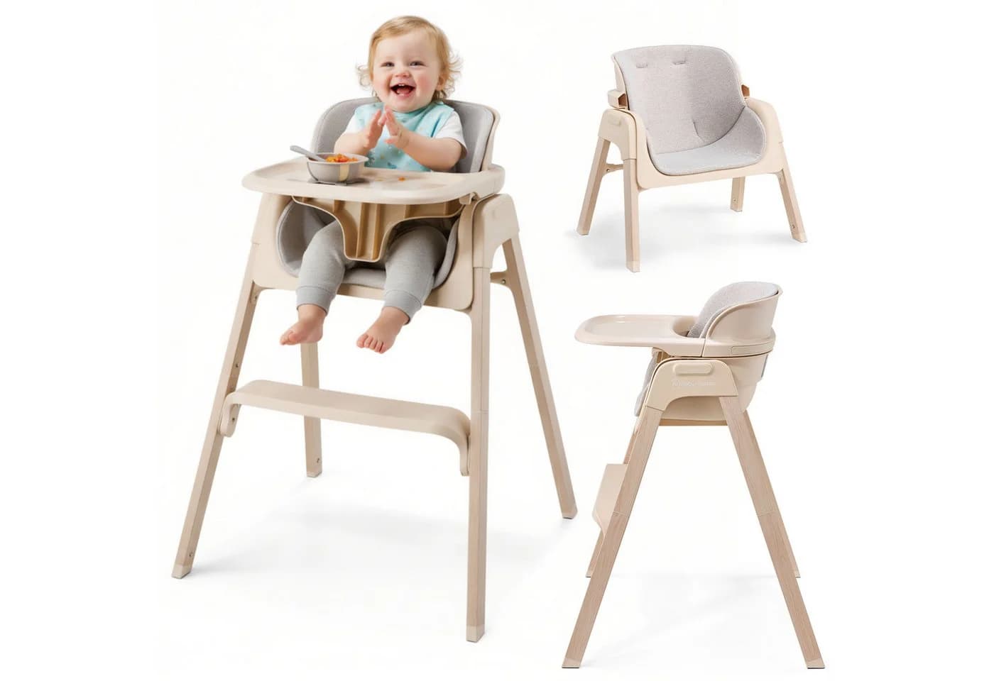Moby-System Lumo 3in1 Hochstuhl klappbar Beige - Bild 2