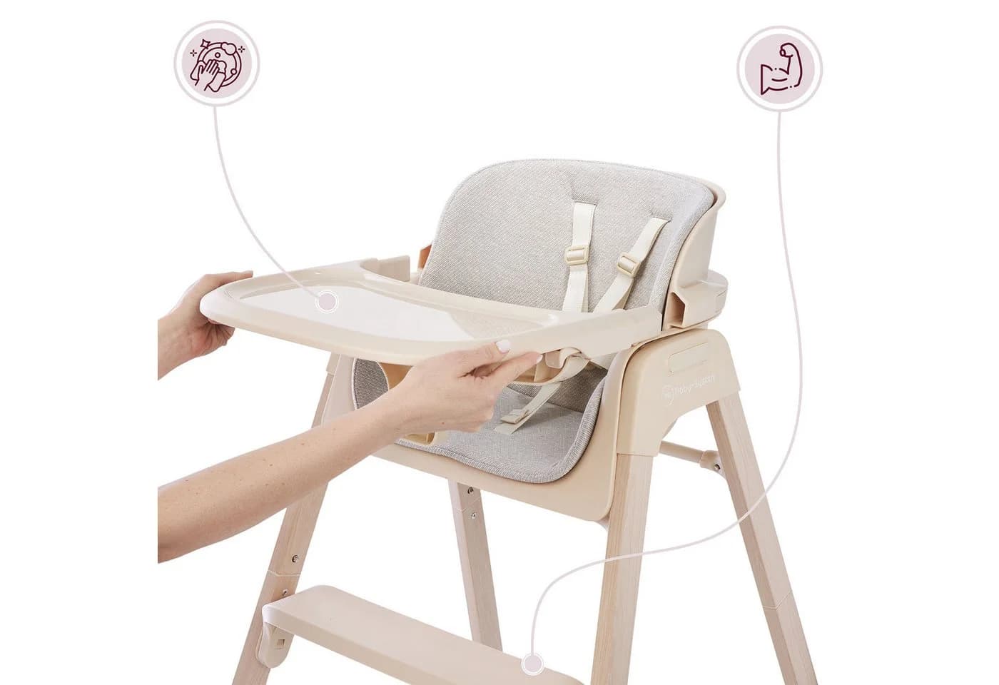 Moby-System Lumo 3in1 Hochstuhl klappbar Beige - Bild 5