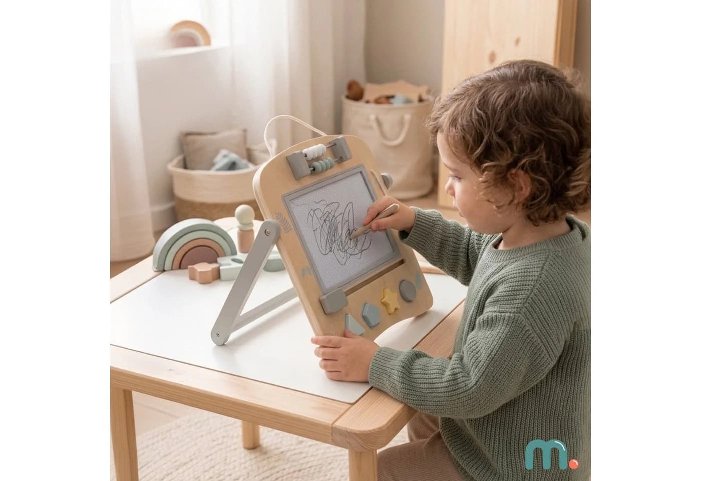 Mamabrum Lerntafel 2in1 Magnettafel mit Rechenschieber - Bild 4