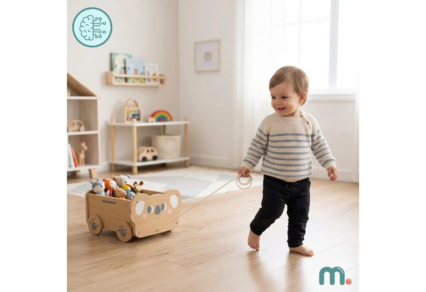 Mamabrum Ziehwagen Holz Spielzeugwagen mit Stauraum - Bild 5