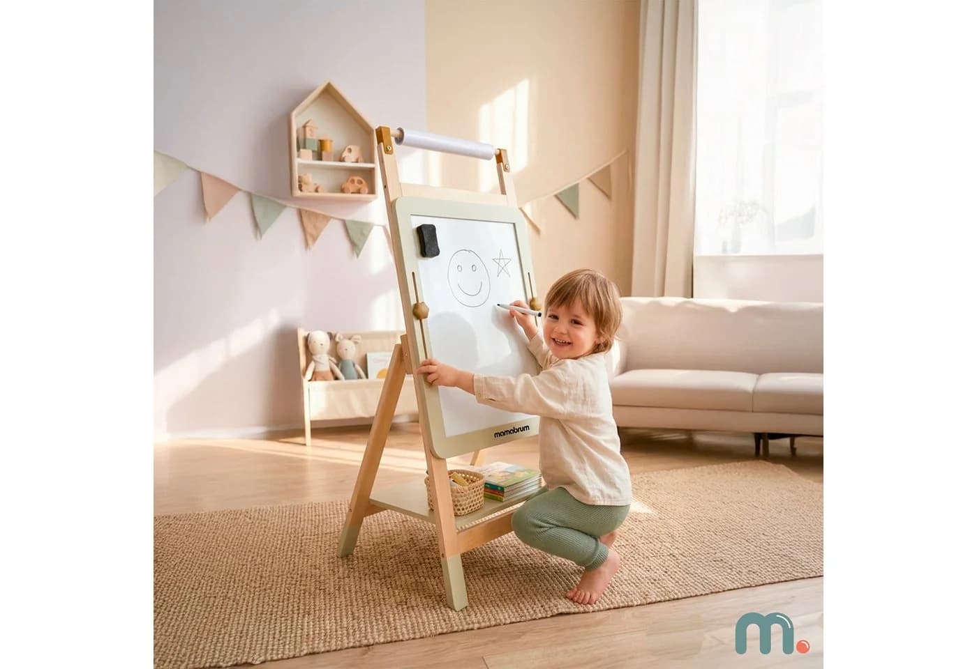 Mamabrum Kinderstaffelei 3in1 höhenverstellbar mit Zubehör
