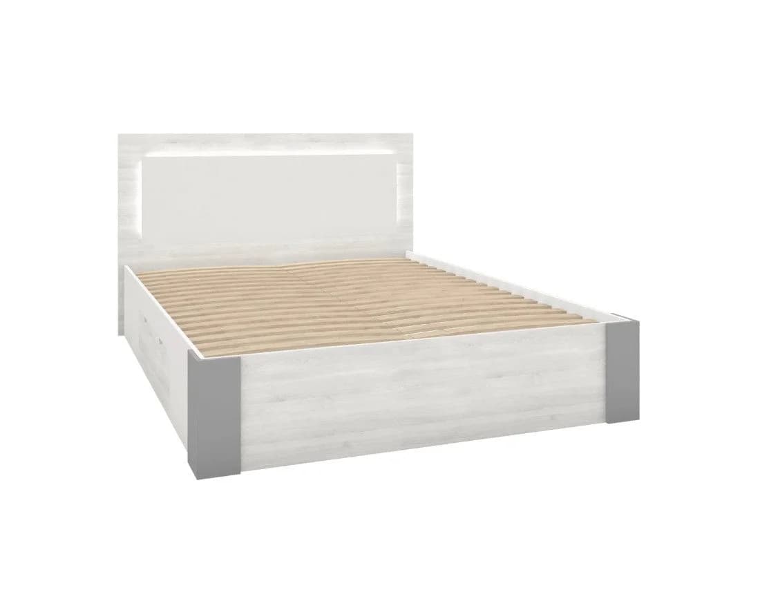 Deine Möbel 24 Bettgestell HEAVEN 160x200 cm mit LED-Beleuchtung und Bettkasten