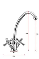 Hydroland Spültischarmatur Retro Zweigriffmischer Chrom Bild 1