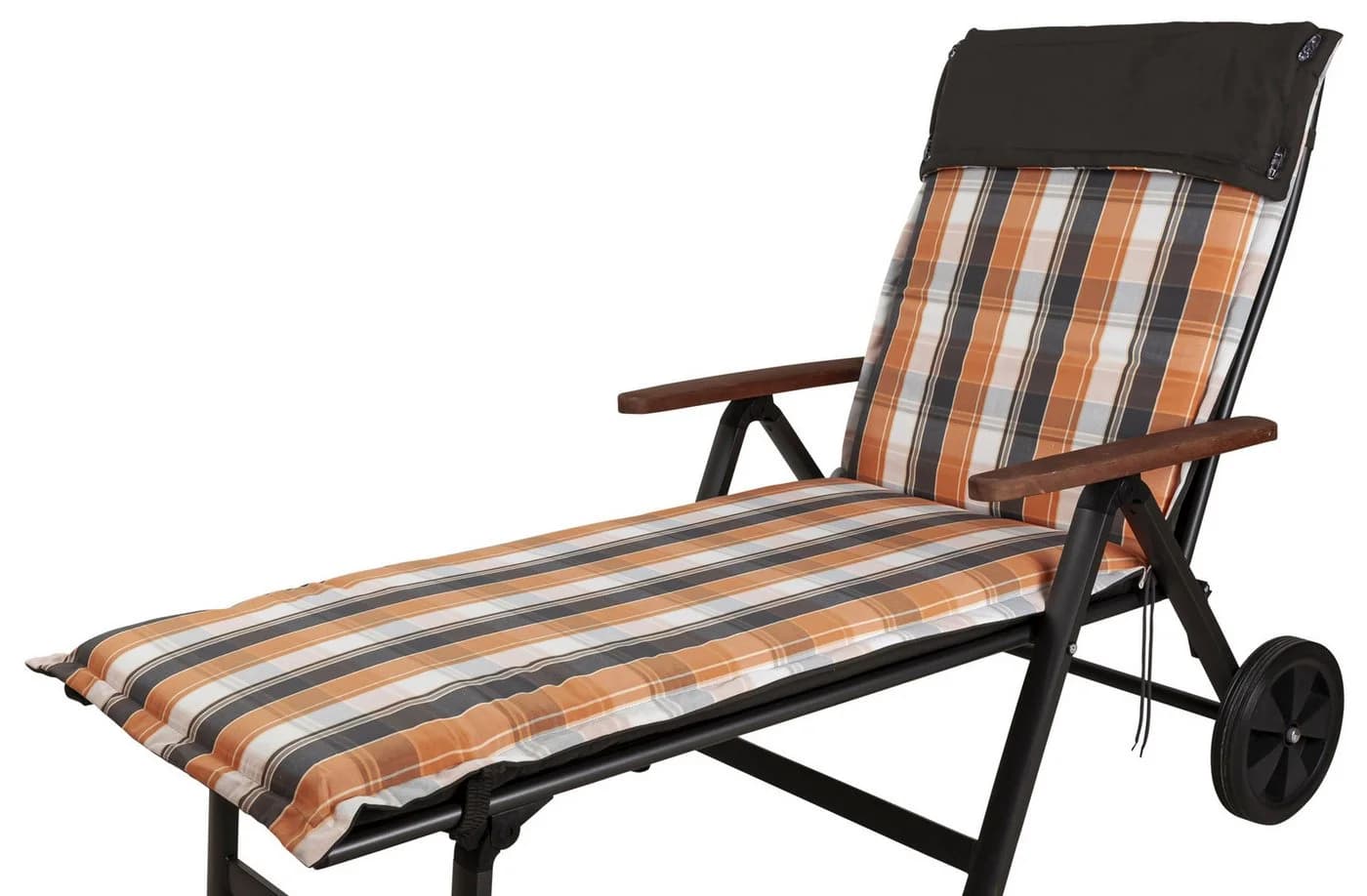 Sun Garden Liegenauflage Georgia orange-weiß-anthrazit kariert