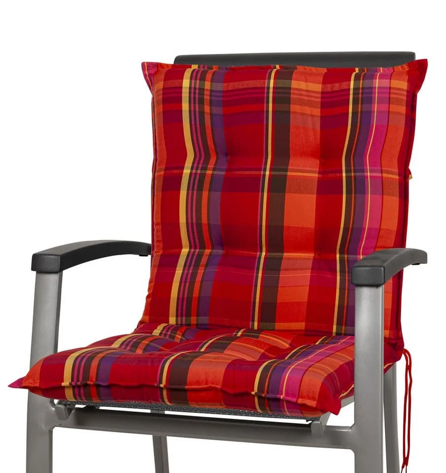 Sun Garden Sesselauflage Niederlehner Sylt 10532-310 Rot-Orange Kariert