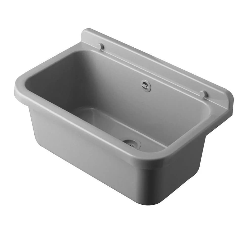 Hydroland Ausgussbecken Grau 55 cm Polypropylen mit Siphon - Bild 2