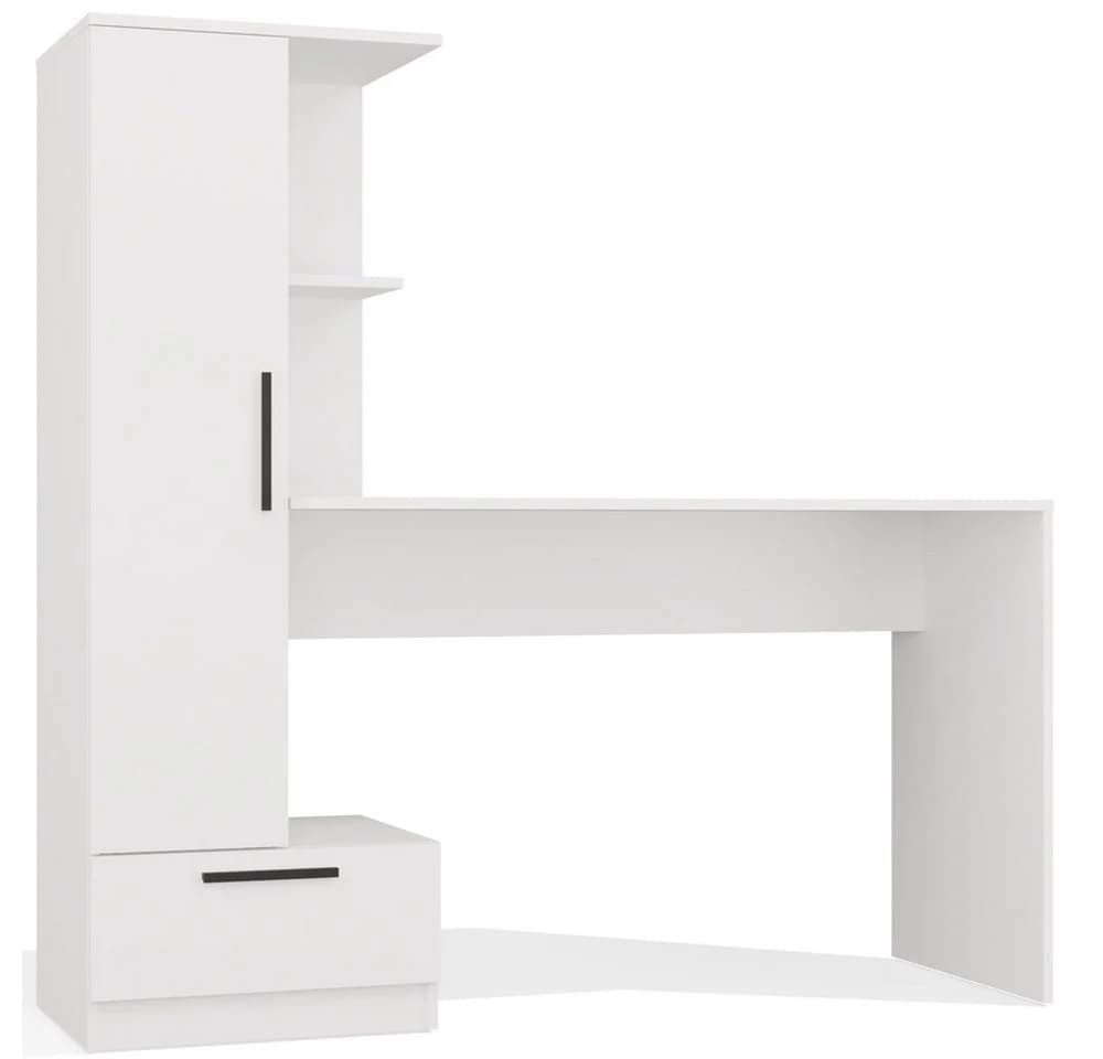 ibonto Regal-Schreibtisch COSMO Weiß mit Bücherregal und Schublade - Bild 2