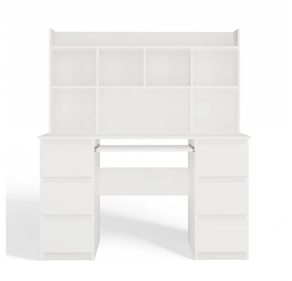 MAGOWA MAKUBA Schreibtisch Weiß 6 Schubladen Modern - Bild 3