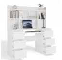 MAGOWA MAKUBA Schreibtisch Weiß 6 Schubladen Modern Bild 4