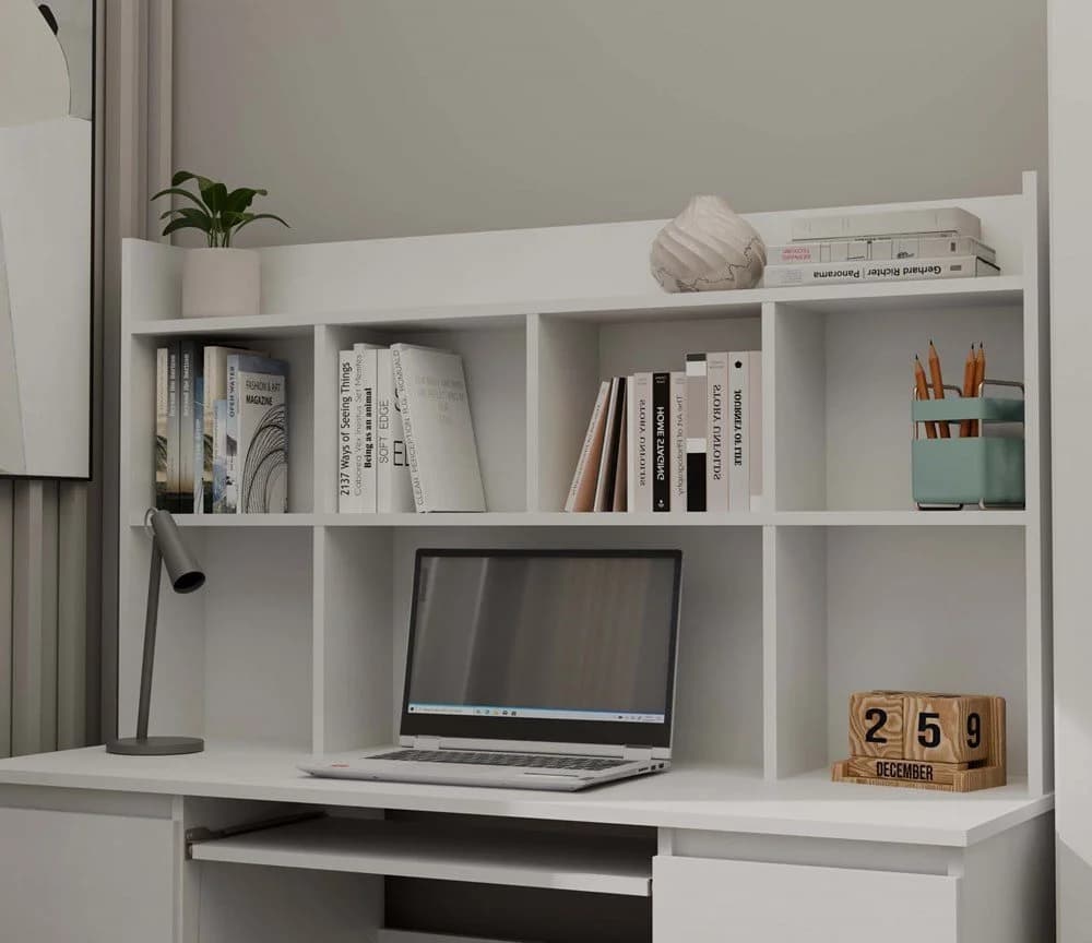 MAGOWA MAKUBA Schreibtisch Weiß 6 Schubladen Modern - Bild 5