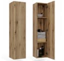 MAGOWA Badkommode Hängeschrank mit Riffelfront Beige Bild 2