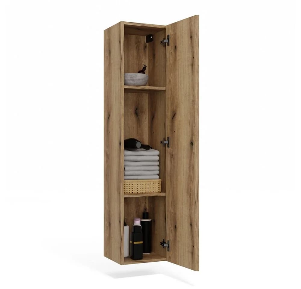 MAGOWA Badkommode Hängeschrank mit Riffelfront Beige - Bild 4