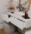 ibonto Wandhängender Schminktisch Beige 110 cm mit 2 Schubladen Bild 3