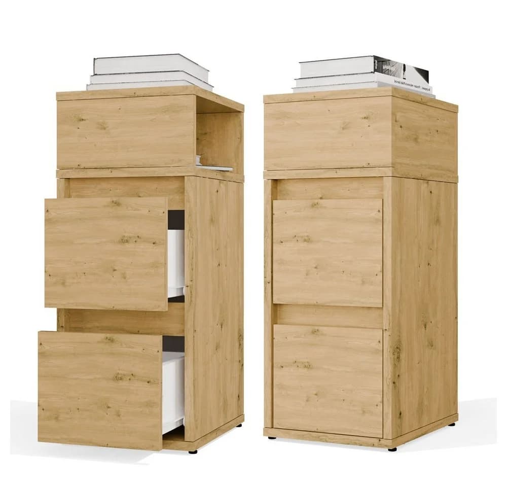 ibonto Nachttisch YORK mit 2 Schubladen und Ablage, Eiche Artisan - Bild 2