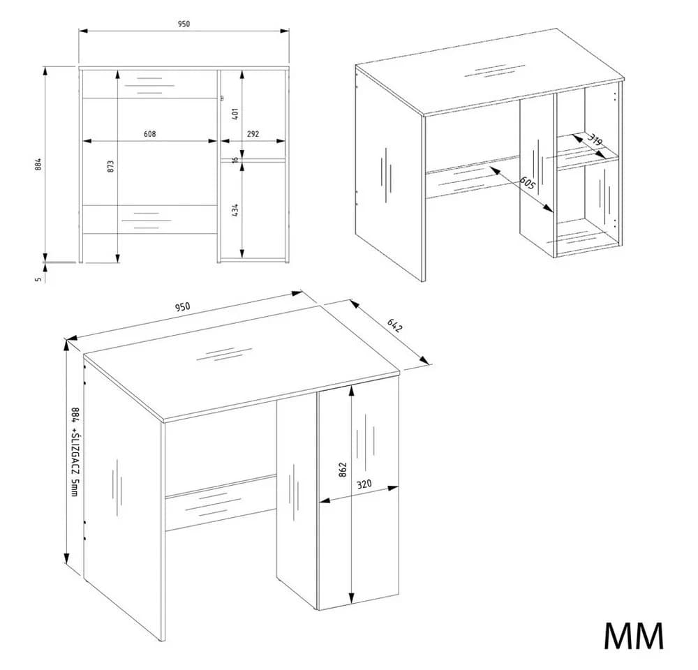 ibonto Waschmaschinenunterschrank mit Tür und 2 Regalböden - Bild 5