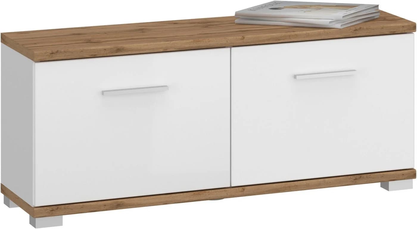 LIVING CHARM Sitzbank Weiß mit Stauraum und Sitzkissen - Bild 3