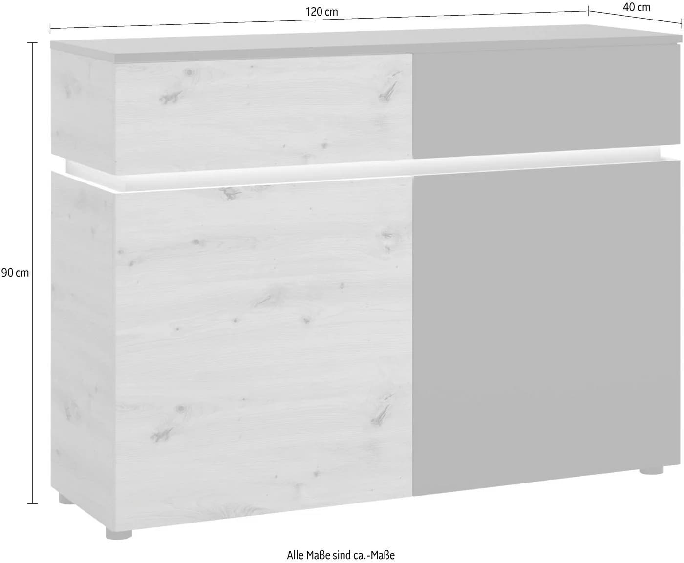Sideboard HOME AFFAIRE Luci Eichefarben Artisan Anthrazit - Bild 5