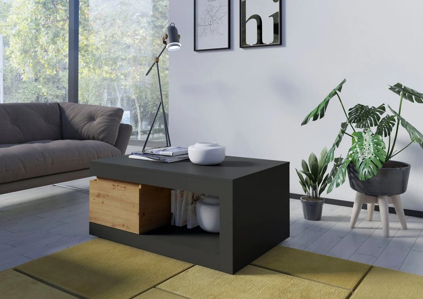 INOSIGN Couchtisch Luci 110 cm Kubisch Zweifarbig