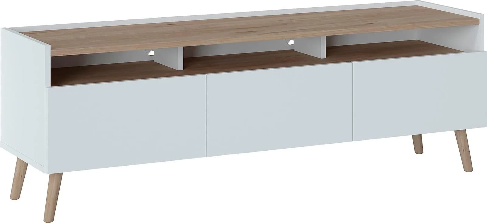 Lowboard HOME AFFAIRE 'Scandi' Weiß Alpin Jackson Hickory