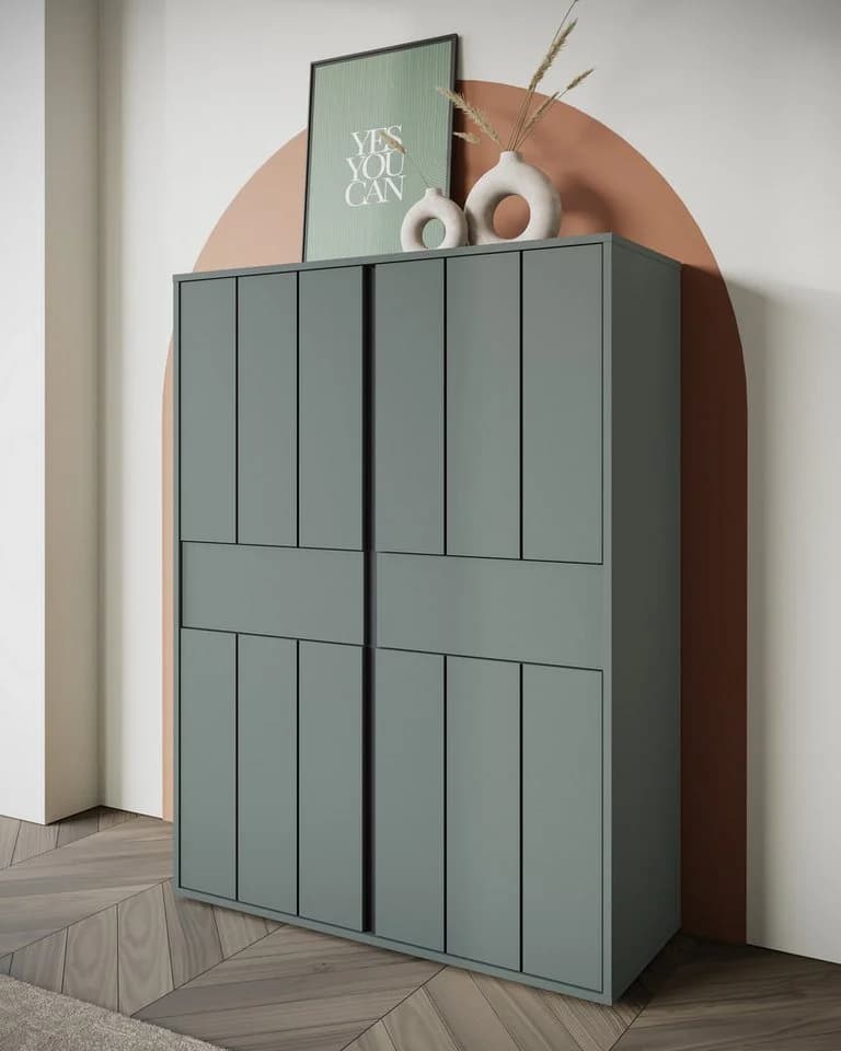 HOME AFFAIRE Highboard VEDDEL Grün Grau Melamin - Bild 2