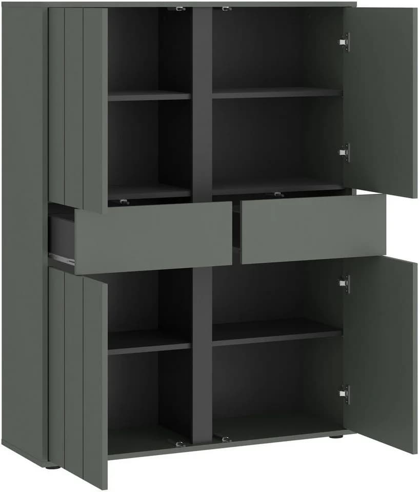 HOME AFFAIRE Highboard VEDDEL Grün Grau Melamin - Bild 3