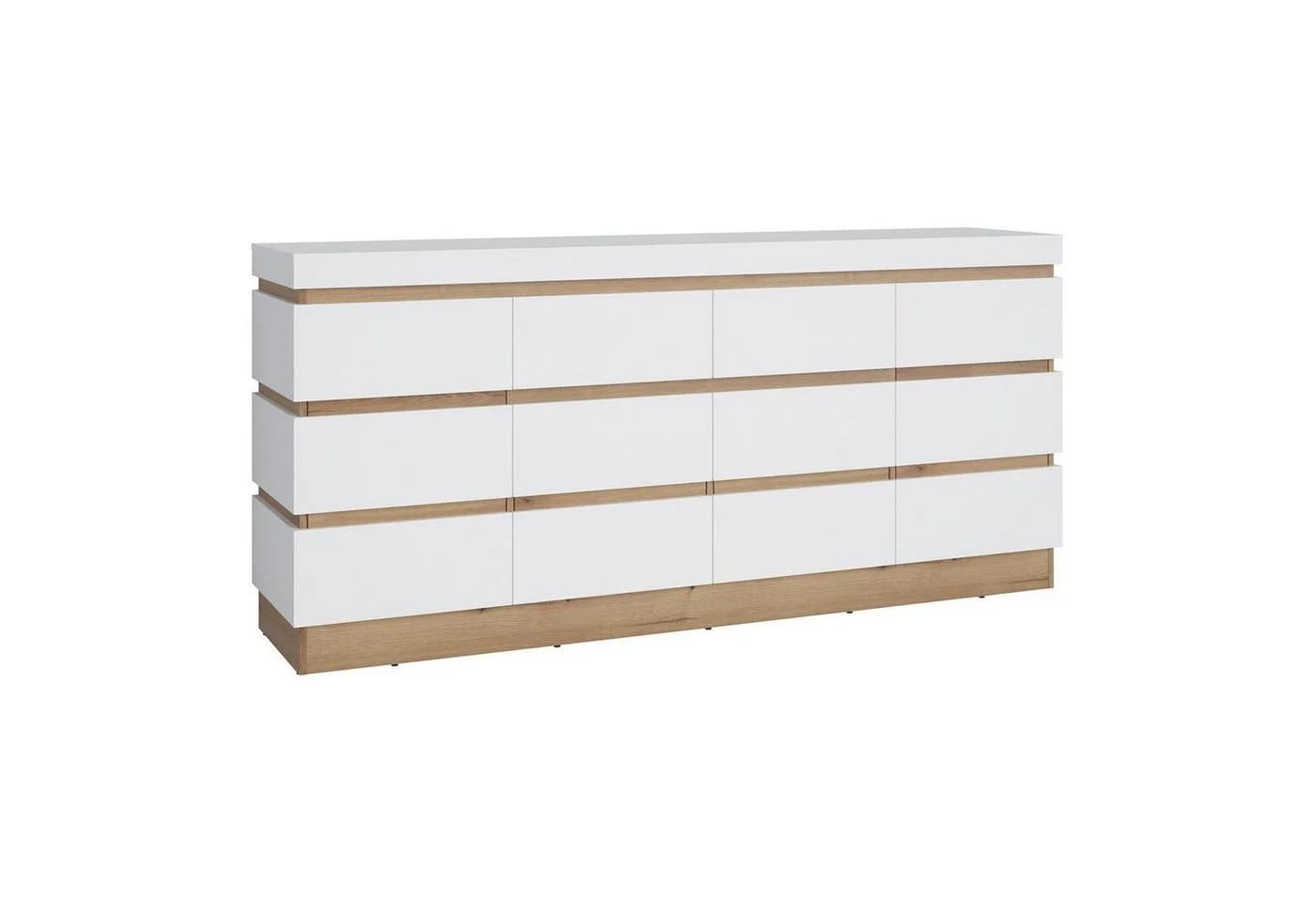 Sideboard CALABRIA Alpinweiß Eiche Dekor 4 Türen 2 Schubladen - Bild 2
