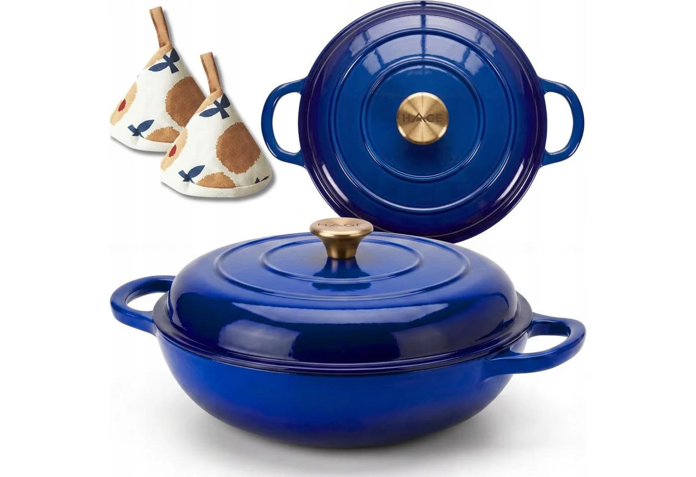 HAGE Schmortopf Gusseisen 30 cm 3 L Emailliert - Bild 2