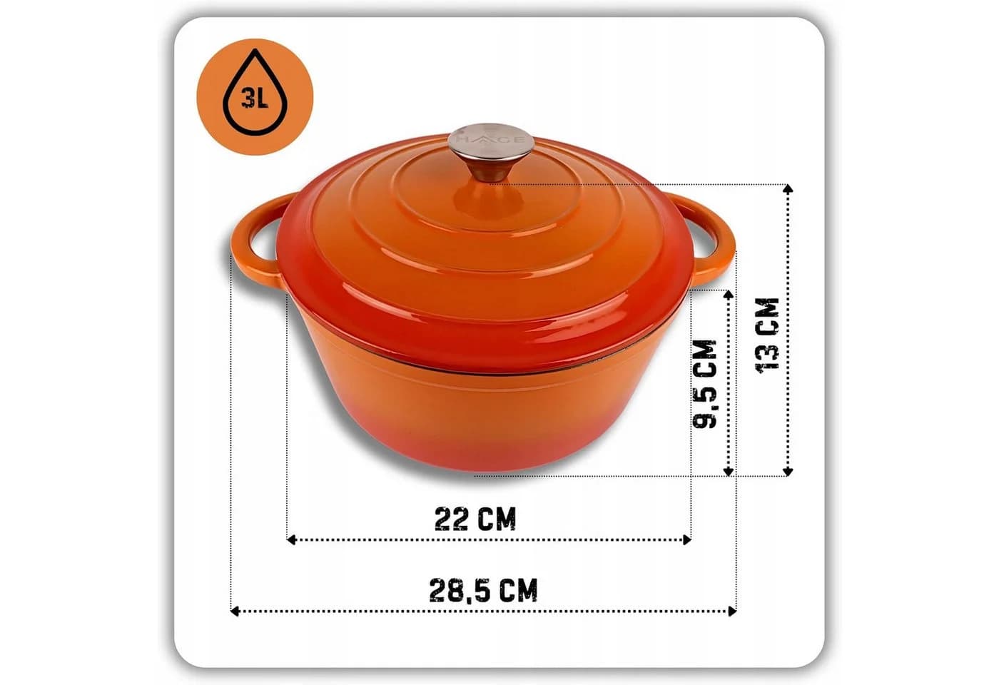 Torvon Bräter Gusseisen emailliert 22 cm Orange - Bild 3