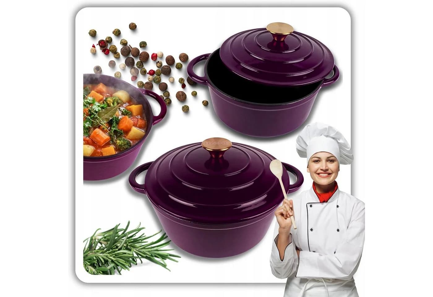 Torvon Gusseisen-Bräter 22 cm Emailliert 3 Liter - Bild 5