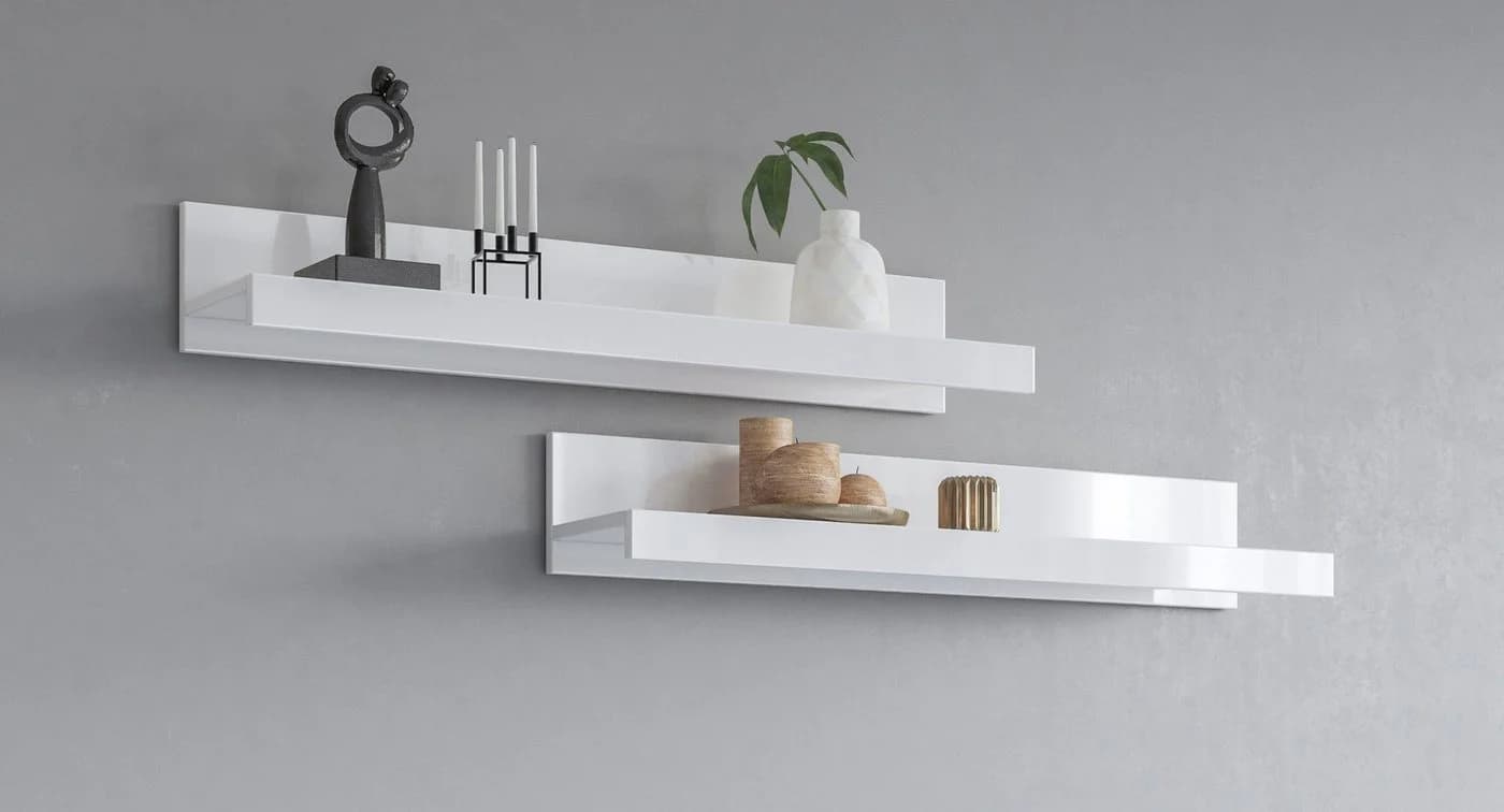 OTTO HOME Wandboard India 90 cm Weiß Hochglanz Set 2-tlg - Bild 2