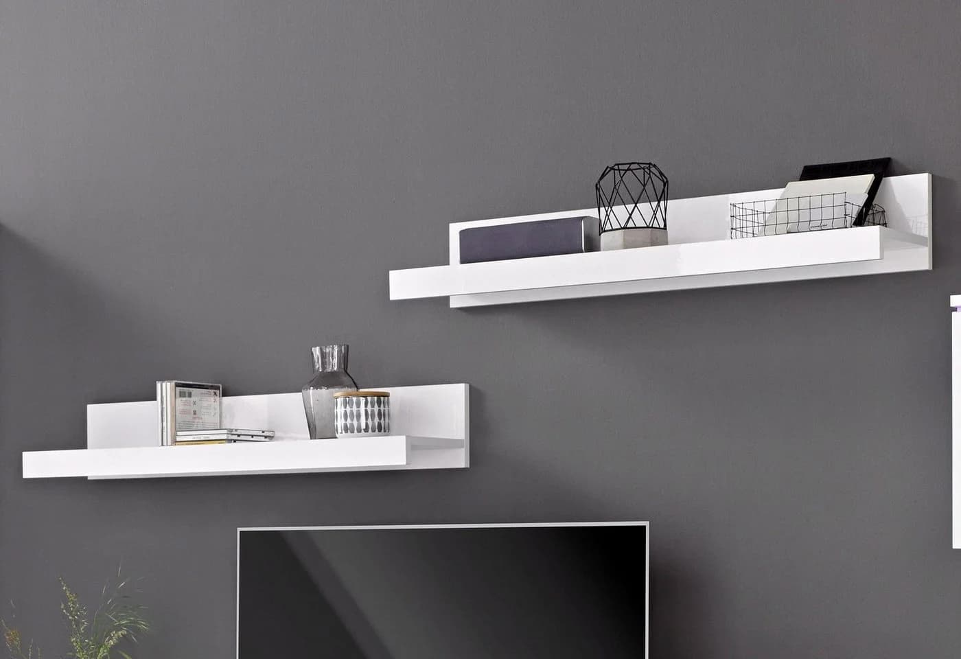 OTTO HOME Wandboard India 90 cm Weiß Hochglanz Set 2-tlg - Bild 3