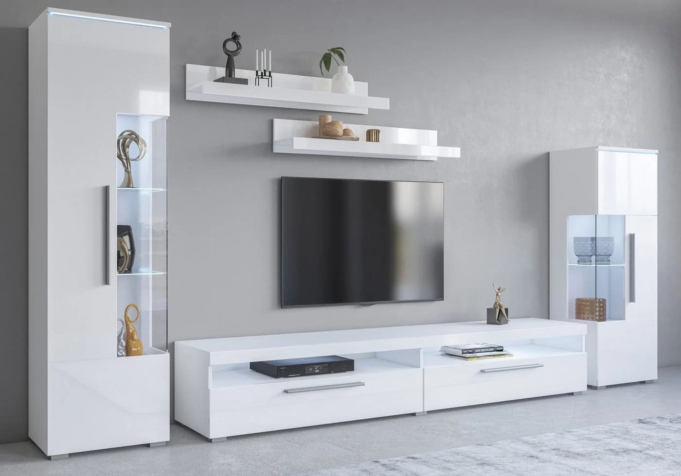 OTTO HOME Wohnwand India Weiß Hochglanz 290cm Set - Bild 2