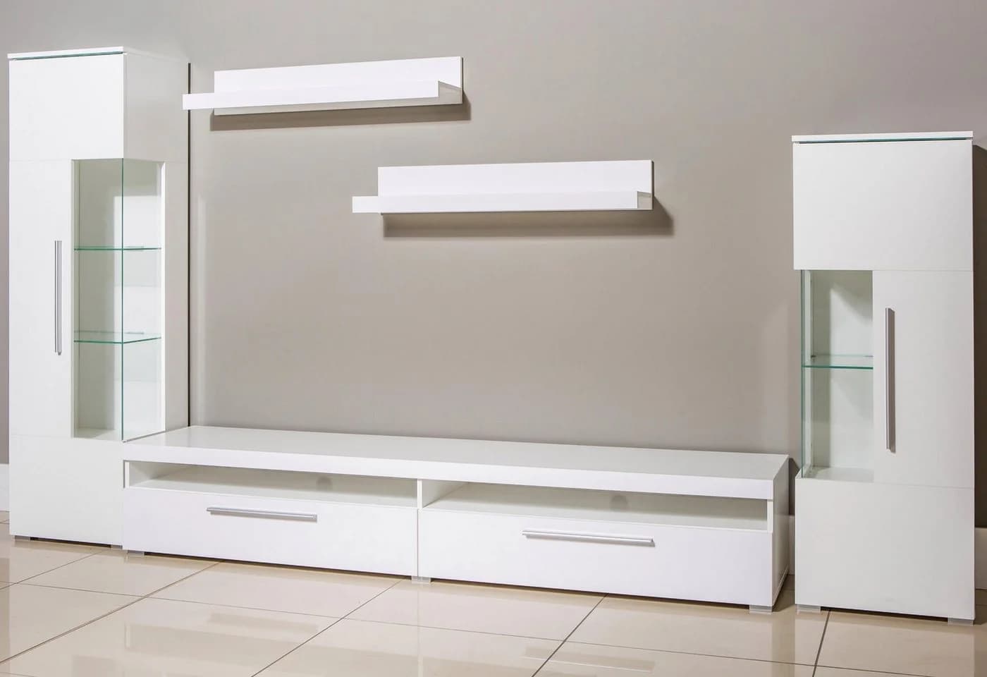 OTTO HOME Wohnwand India Weiß Hochglanz 290cm Set - Bild 3