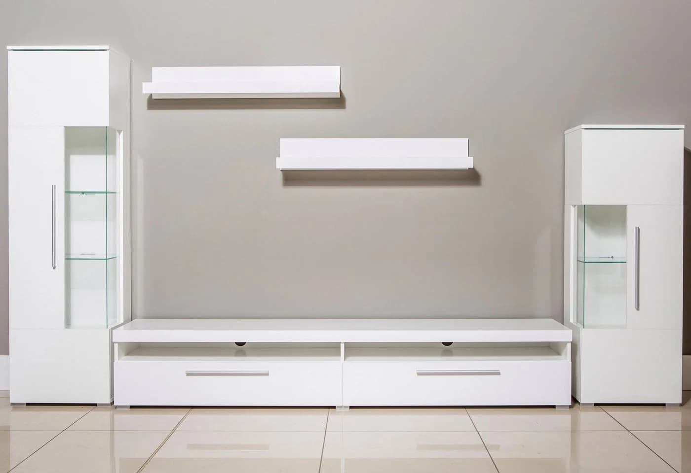 OTTO HOME Wohnwand India Weiß Hochglanz 290cm Set - Bild 4