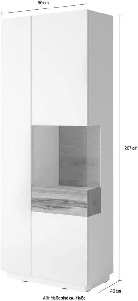 OTTO HOME Vitrine SILKE Weiß Hochglanz Push to Open - Bild 3