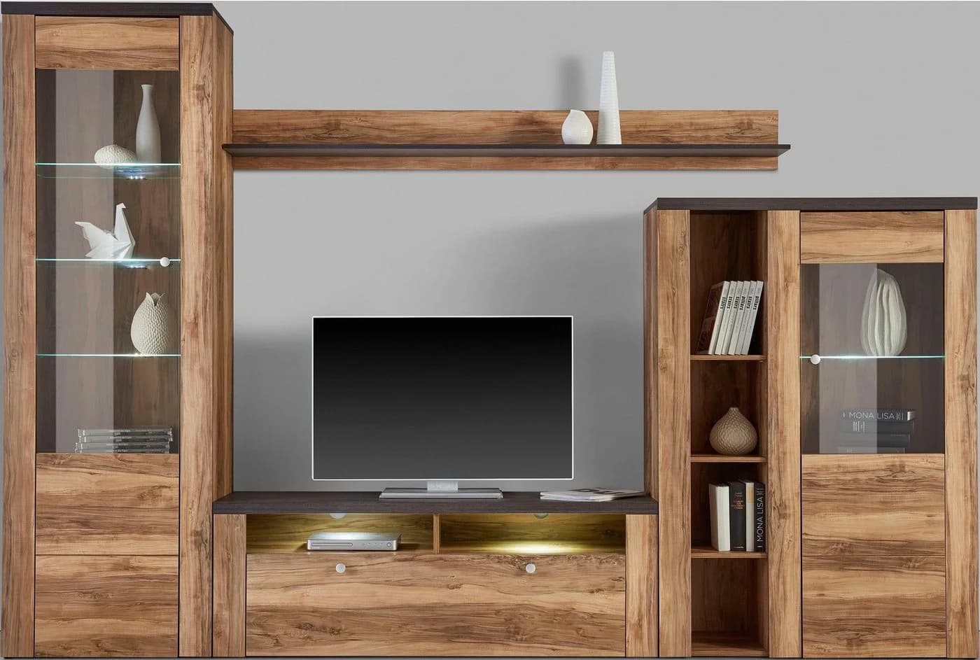 OTTO HOME Wohnwand Larona 4-teilig Braun Holzwerkstoff - Bild 3