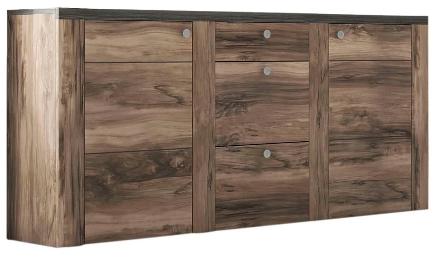 OTTO HOME Sideboard Larona Braun 2 Türen 3 Schubkästen - Bild 2