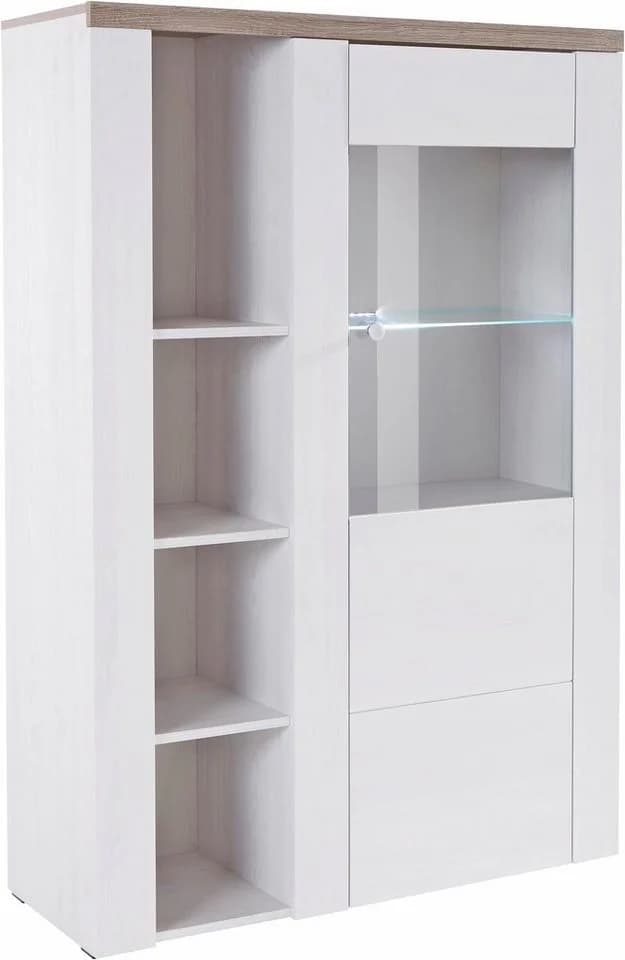 OTTO HOME Vitrine Larona Glasvitrine Hochschrank Weiß/Eiche - Bild 2
